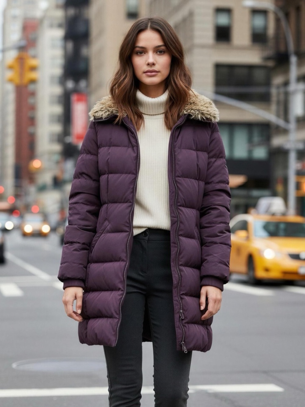 Old Navy Women's Deep Purple Puffer Coat Size XS